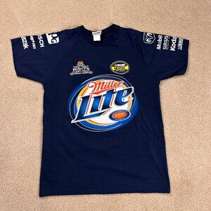Vintage Rusty Wallace Miller Lite Nascar Racing Jersey Style T-Shirt Adult Large